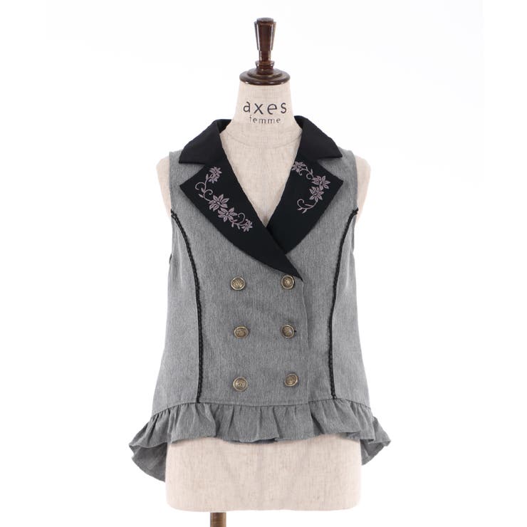 GIUNON（ジウノン）の「lace up vest / レースアップベスト