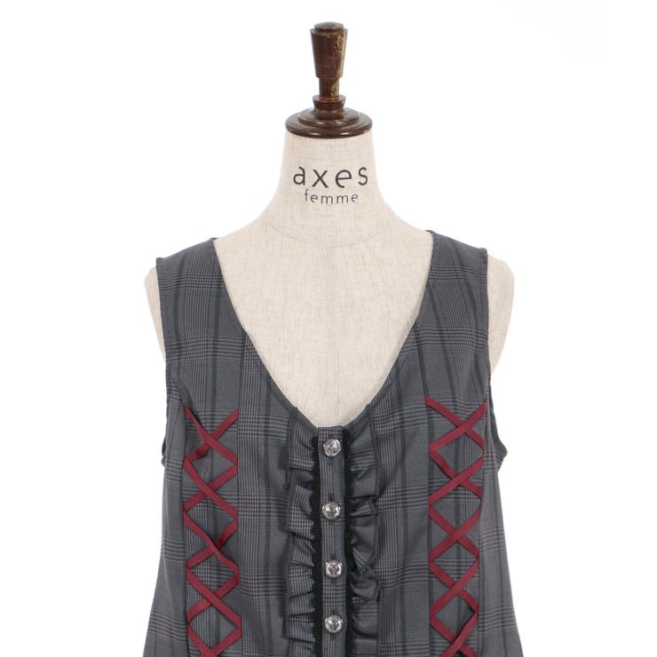 GIUNON lace up vest / レースアップベスト　キャミソール GIUNON（ジウノン）の「lace up vest / レースアップベスト