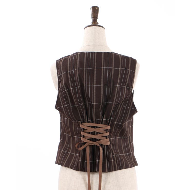 レースアップベスト[品番：IGAW0002339]｜axes femme