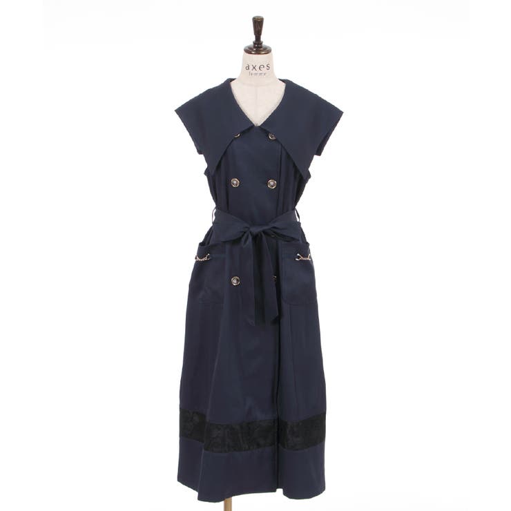 新品☆ レディース 紺色 ネックレス ワンピース ドレス