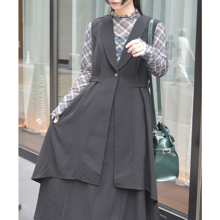 美品　ルフィル　ロングジレ　アドーア バックチュール切替ロングジレ - ベルーナ【公式】