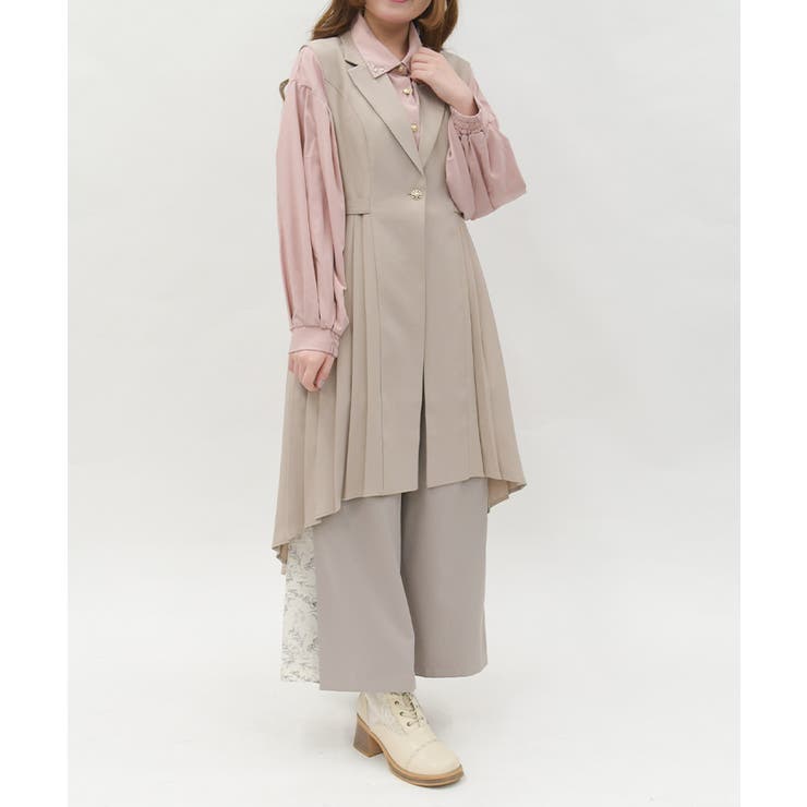 ベージュ | プリーツフィッシュテールジレ | axes femme