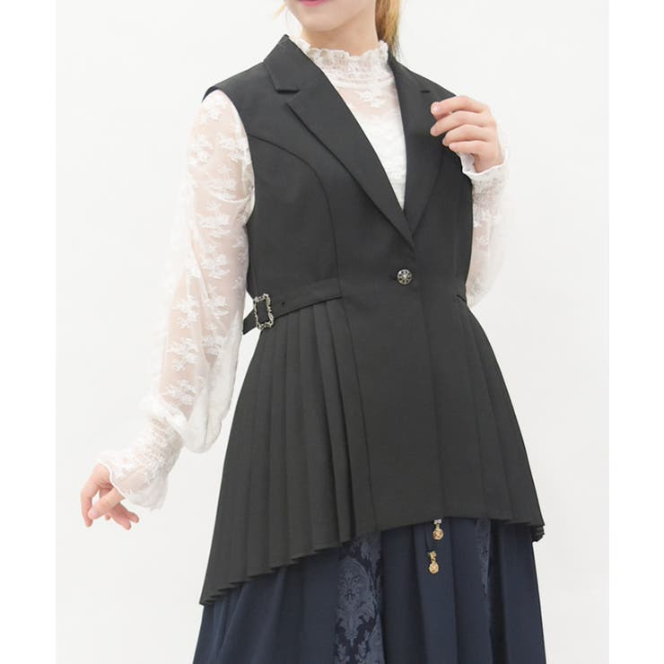 黒 | サイドプリーツベスト | axes femme