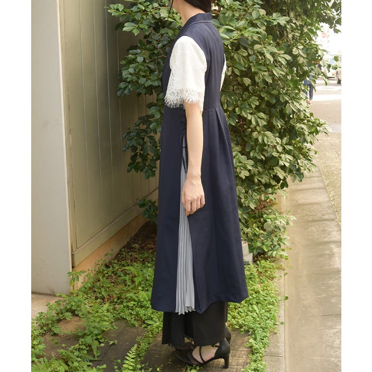 サイドプリーツロングジレ | axes femme | 詳細画像7 