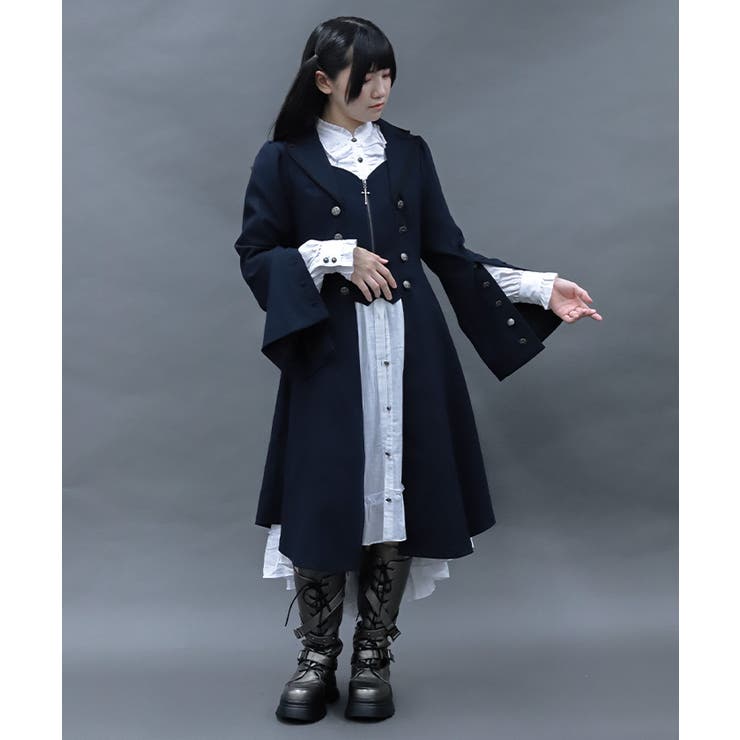 紺 | テーラー襟ロングコート | axes femme