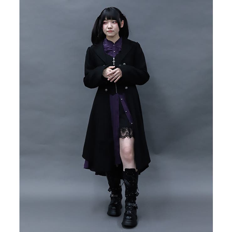 黒 | テーラー襟ロングコート | axes femme