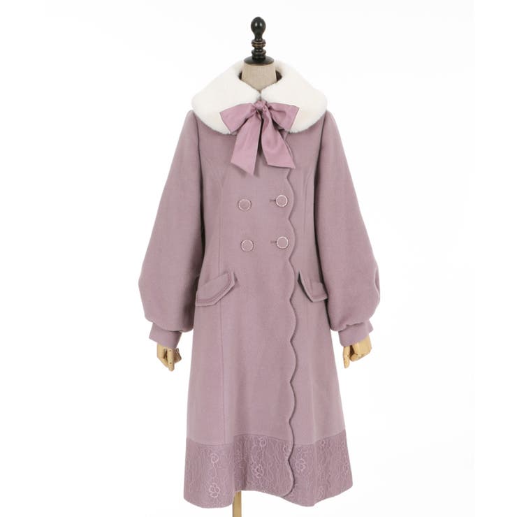 ファーティペ付ロングコート[品番：IGAW0000728]｜axes femme