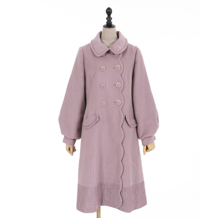 ピンク ロングコート LuiChantant Heather｜2WAYステンカラーロングコート | Rakuten Fashion(楽天