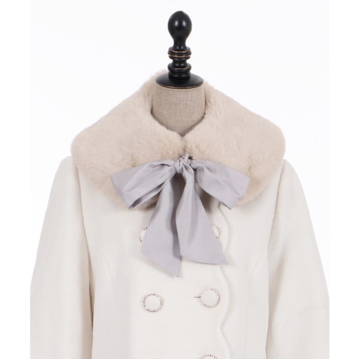 ファーティペ付ロングコート[品番：IGAW0000728]｜axes femme