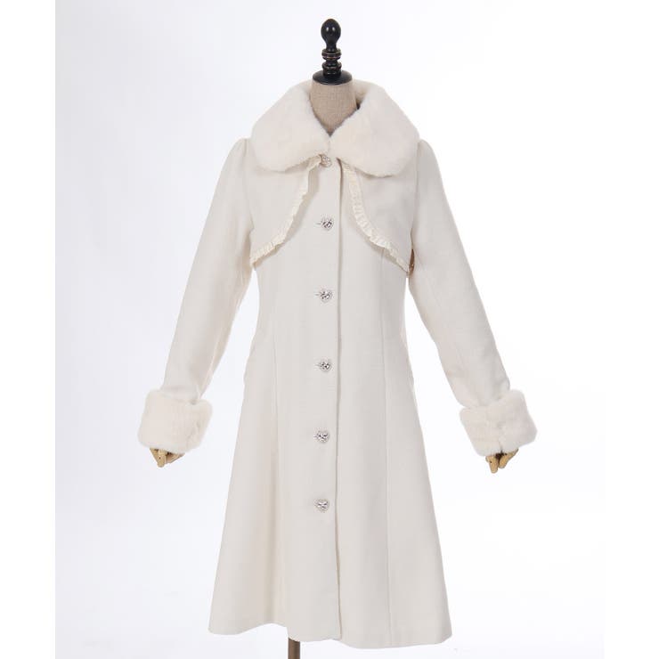 ファーティペ付ロングコート[品番：IGAW0005716]｜axes femme