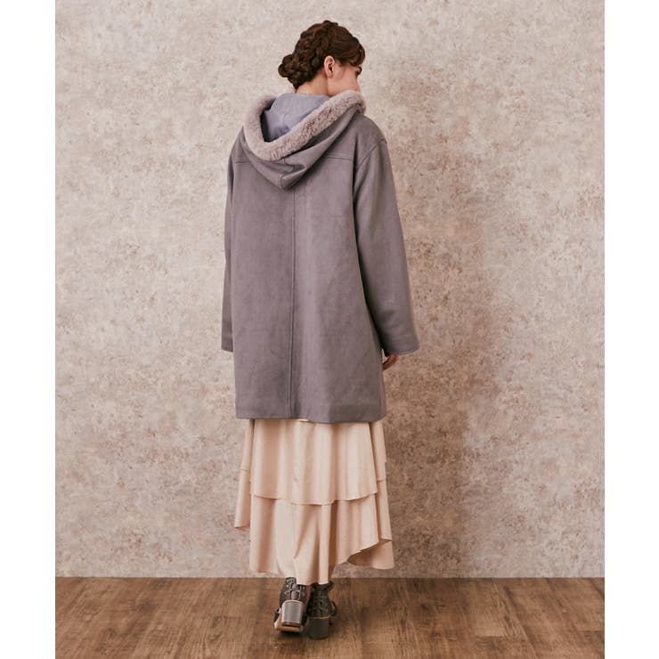フード付スエードロングコート[品番：IGAW0001202]｜axes femme