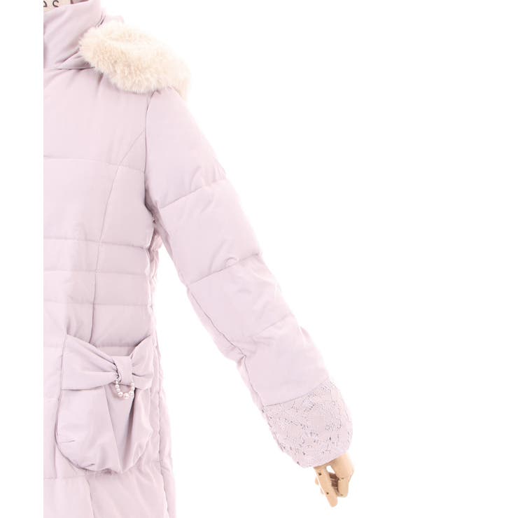 【新品未使用、タグあり】axes femme リボンポケットダウンコート ピンク リボンポケットダウンコート[品番：IGAW0004383]｜axes femme