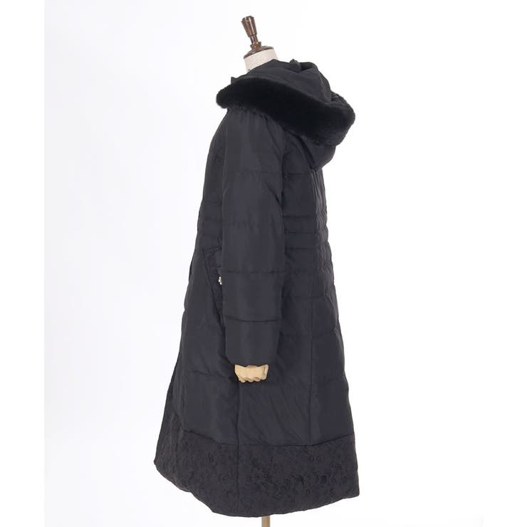 裾レースロングダウンコート[品番：IGAW0005703]｜axes femme