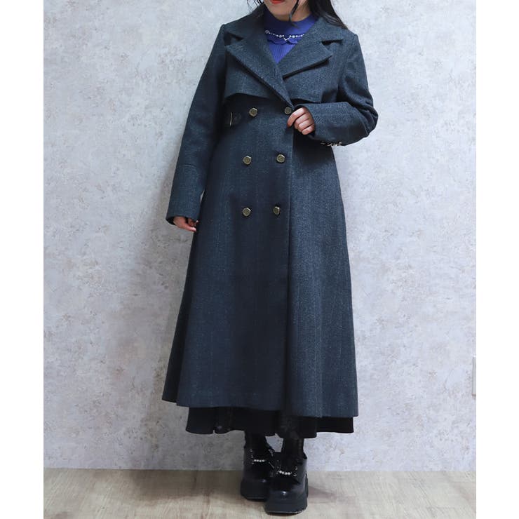 チャコール | ２ＷＡＹカラーロングコート | axes femme