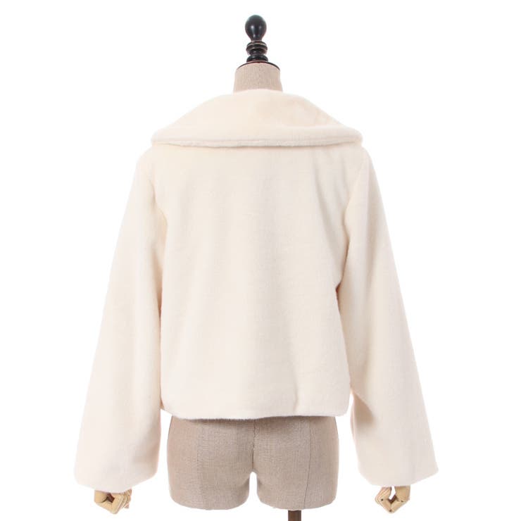 リボン金具ファーコート[品番：IGAW0004052]｜axes femme
