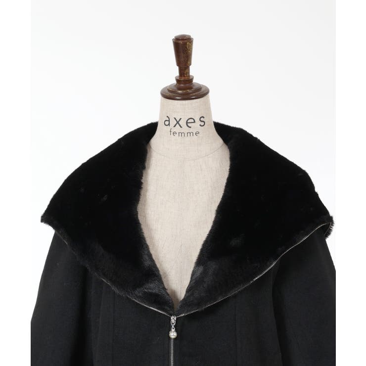 ファー付ショートコート[品番：IGAW0004241]｜axes femme