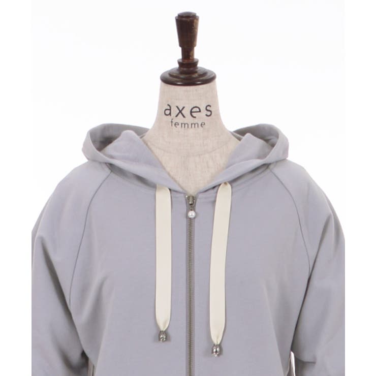 裾レースフリルロングパーカー[品番：IGAW0001810]｜axes femme