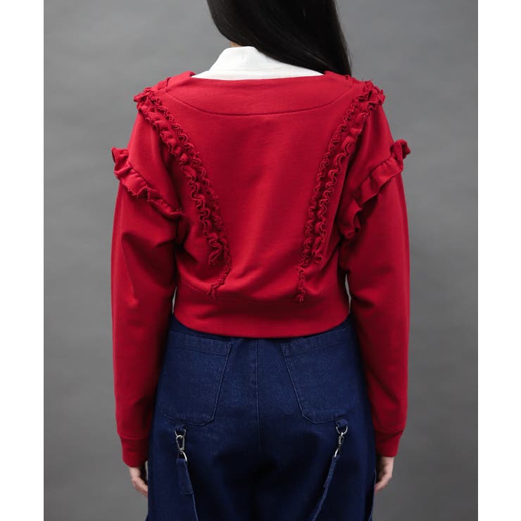 ダメージフリル裏毛カットカーディガン | axes femme | 詳細画像3 