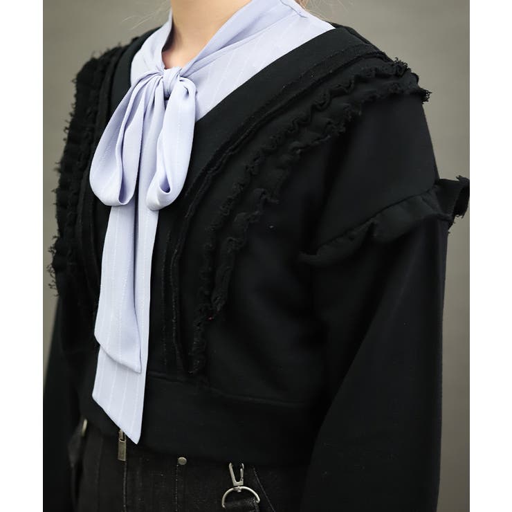 ダメージフリル裏毛カットカーディガン | axes femme | 詳細画像5 