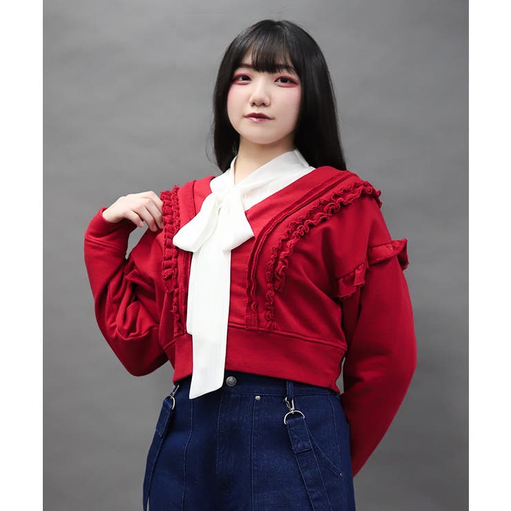 ダメージフリル裏毛カットカーディガン | axes femme | 詳細画像6 