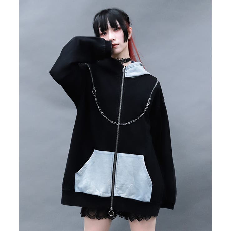 黒 | ピエロフードパーカー | axes femme