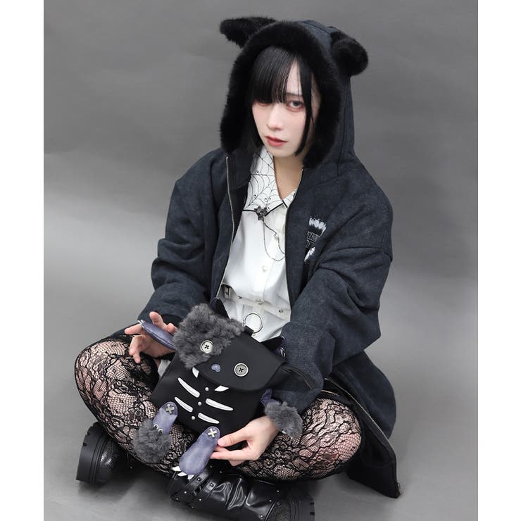 黒 | オオカミフードパーカー | axes femme