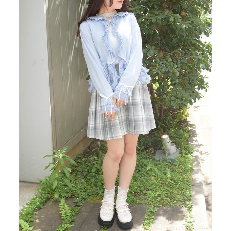 ＵＶカットフードフリルカーディガン | axes femme | 詳細画像10 