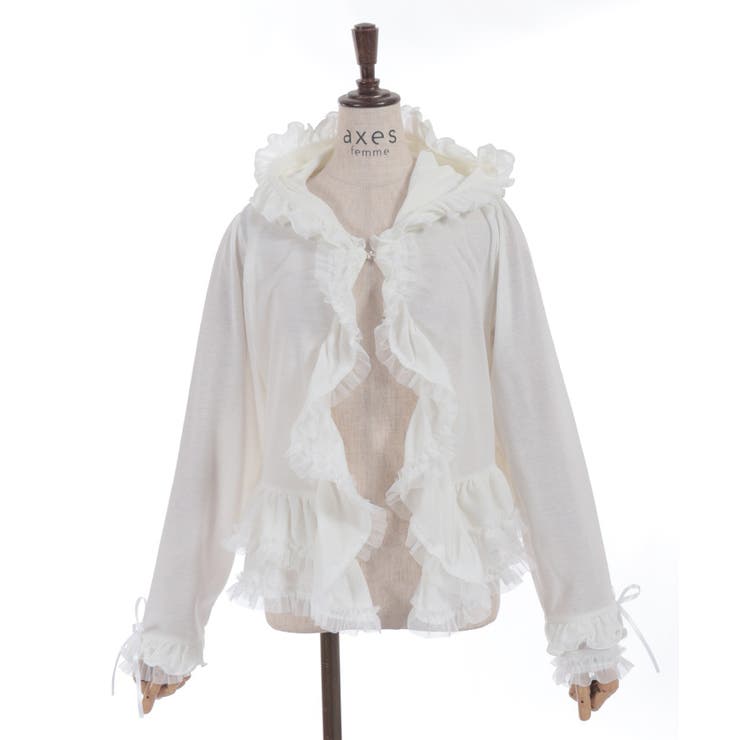 ＵＶカットフードフリルカーディガン | axes femme | 詳細画像14 