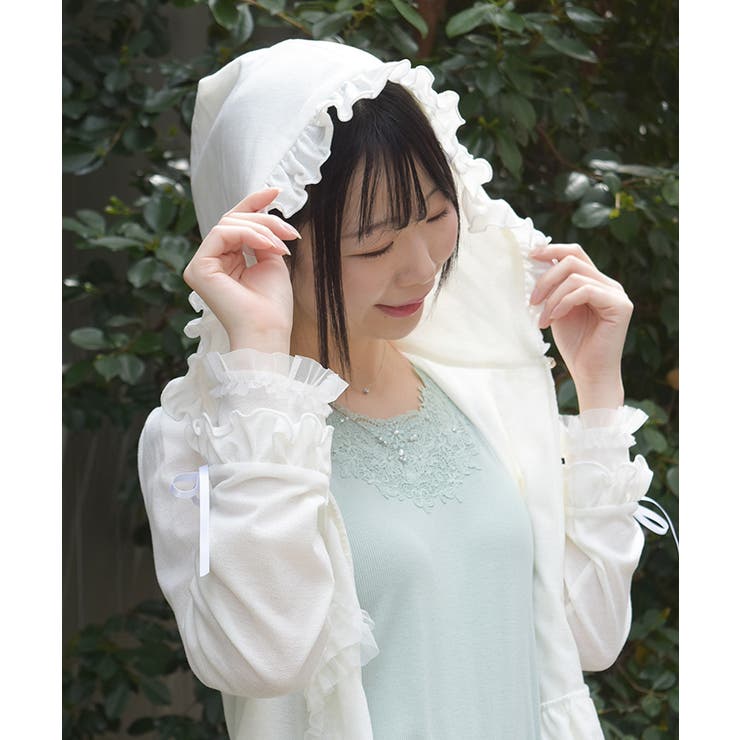 ＵＶカットフードフリルカーディガン | axes femme | 詳細画像7 
