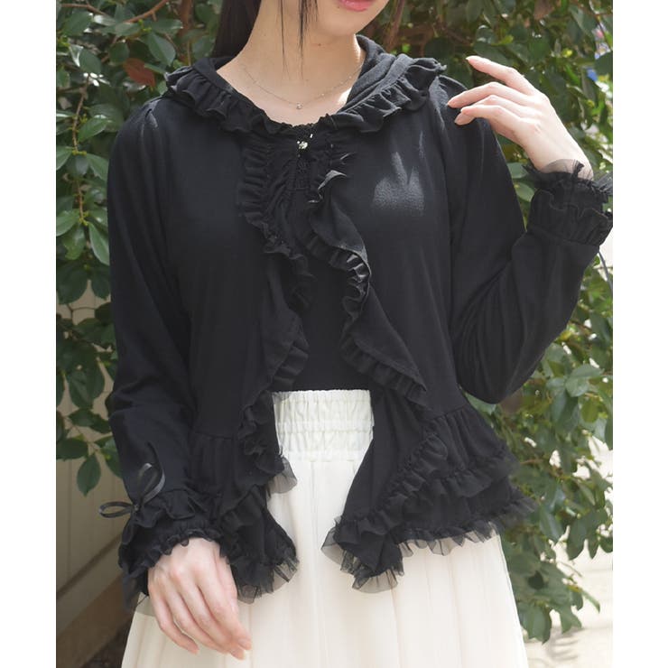 ＵＶカットフードフリルカーディガン | axes femme | 詳細画像8 