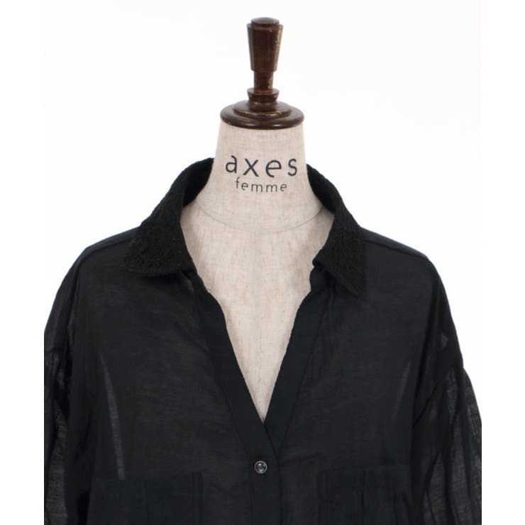 シアースキッパーロングシャツ[品番：IGAW0000188]｜axes femme