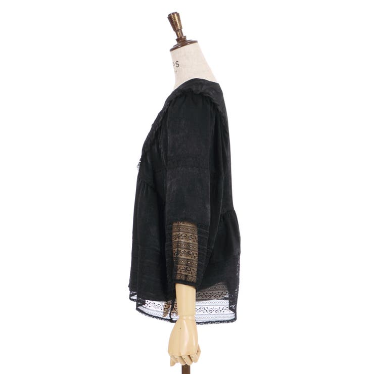 【新品】axes femme バルーン袖レース使いブラウス　L フェアリーコア axes femme - 【新品】axes femme バルーン袖レース使いブラウス L