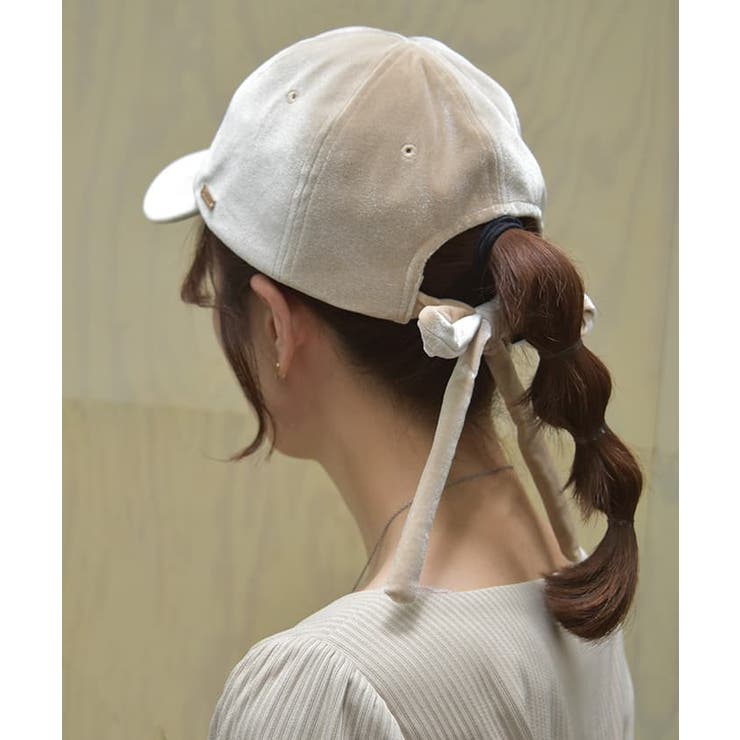 生成り | バックリボンベロアキャップ | axes femme