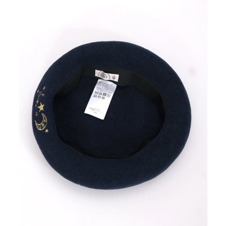 月×星刺繍ベレー[品番：IGAW0005315]｜axes femme（アクシーズファム