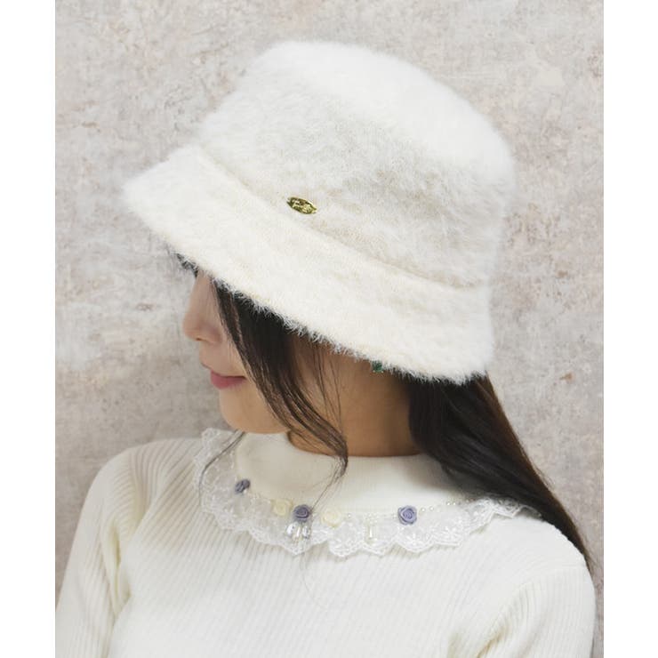 白 | プレート付シャギーバケハ | axes femme
