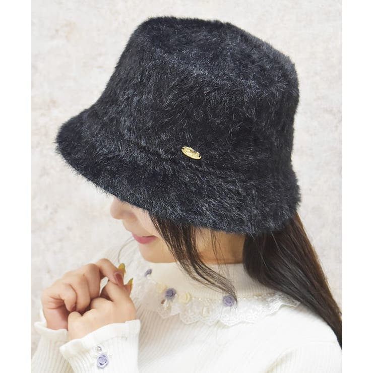 黒 | プレート付シャギーバケハ | axes femme
