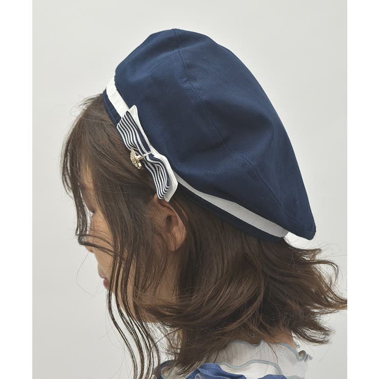 マリン風リボンデザインベレー[品番：IGAW0006685]｜axes femme