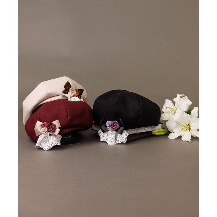 巻きバラブローチ付きベレー | axes femme | 詳細画像2 