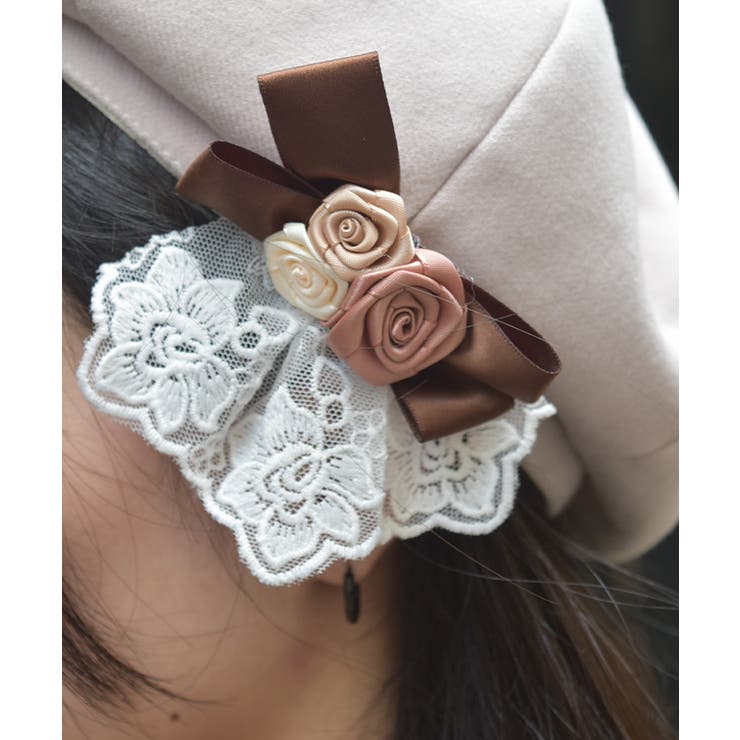 巻きバラブローチ付きベレー | axes femme | 詳細画像4 