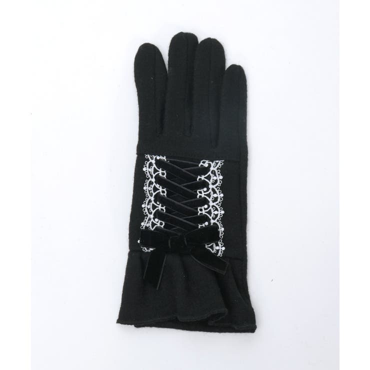 ベロアリボンレースアップ手袋 | axes femme | 詳細画像10 