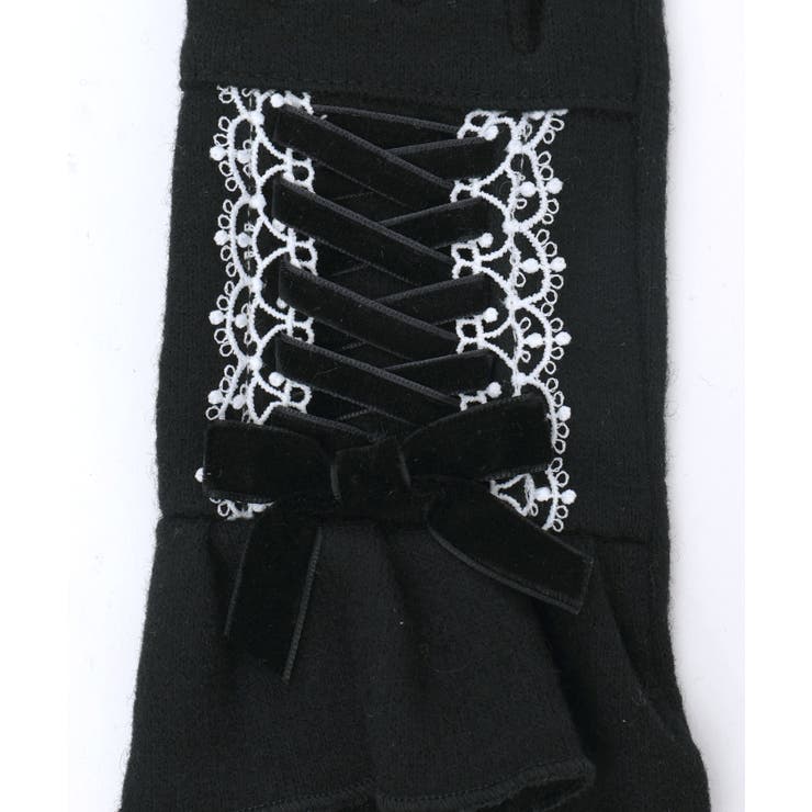 ベロアリボンレースアップ手袋 | axes femme | 詳細画像12 