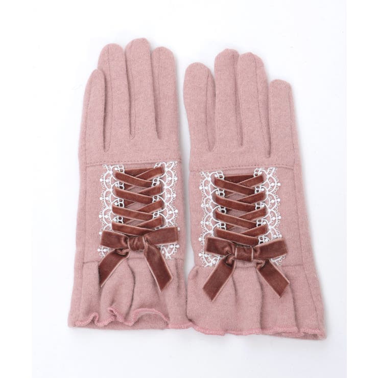 ベロアリボンレースアップ手袋 | axes femme | 詳細画像13 