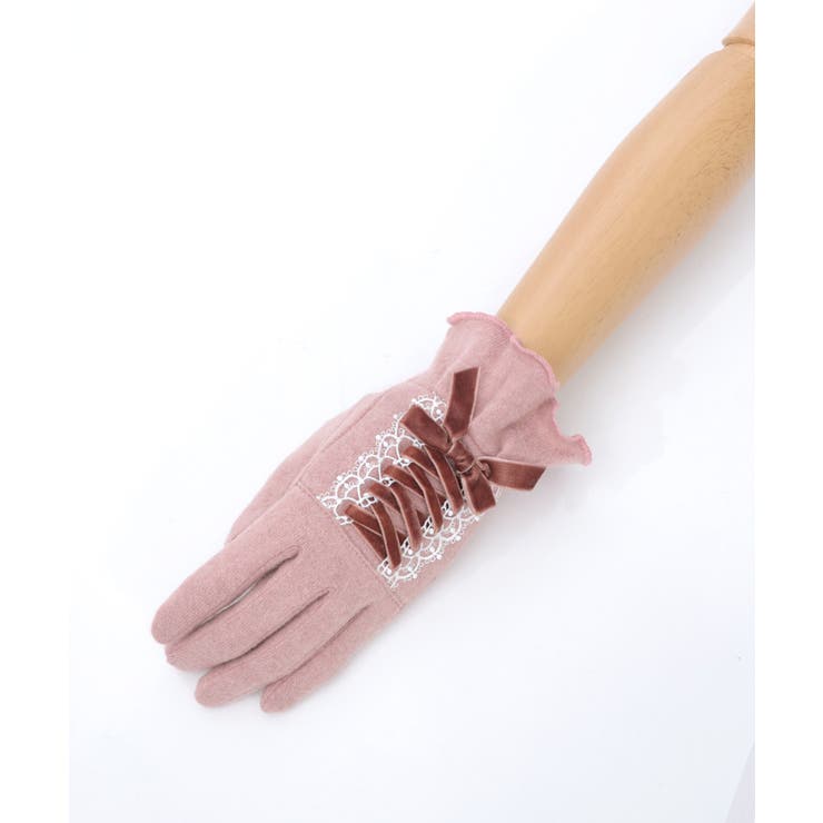 ベロアリボンレースアップ手袋 | axes femme | 詳細画像18 