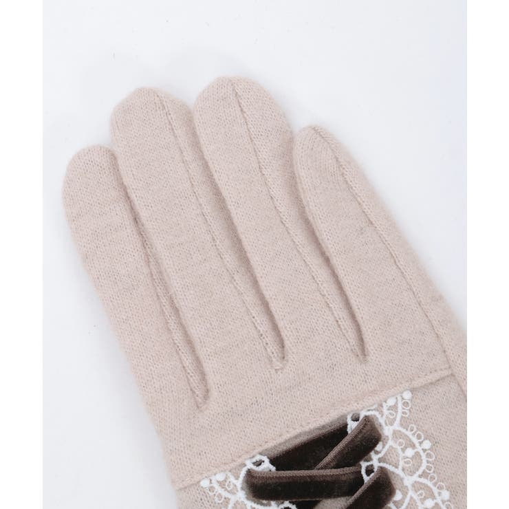ベロアリボンレースアップ手袋 | axes femme | 詳細画像5 