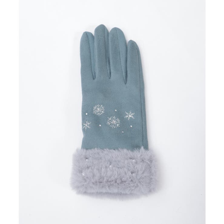 雪刺繍スエードファー手袋 | axes femme | 詳細画像12 