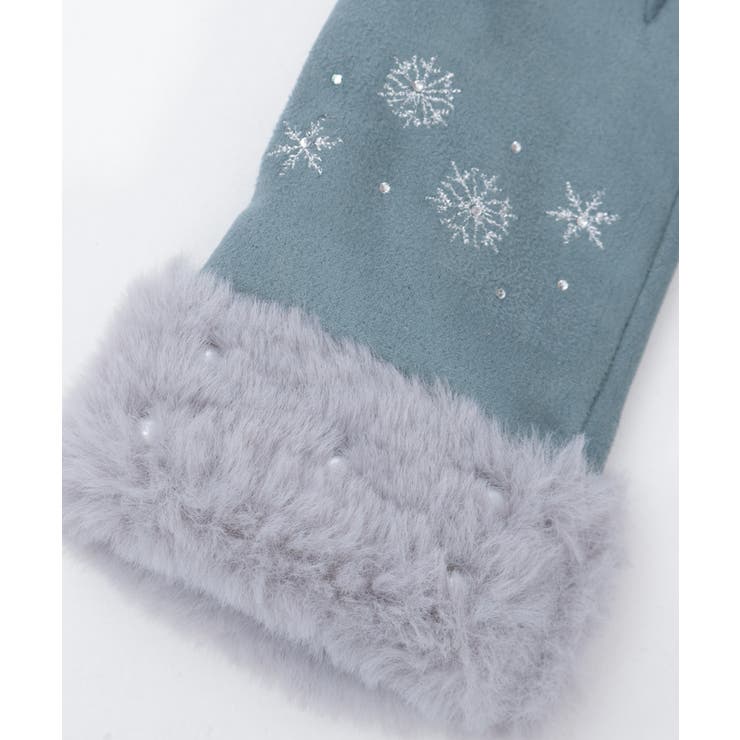 雪刺繍スエードファー手袋 | axes femme | 詳細画像14 