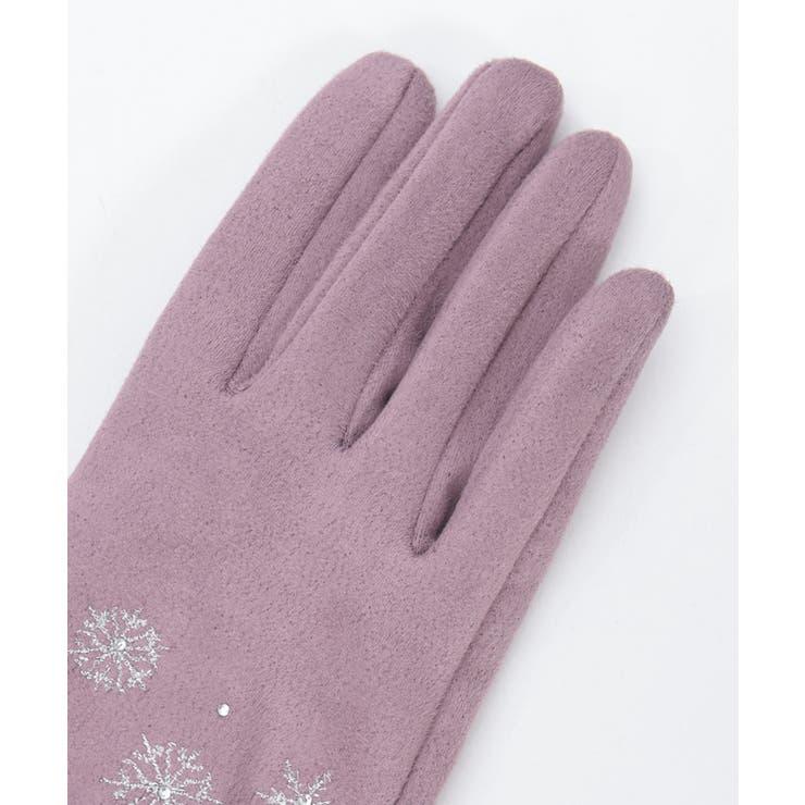 雪刺繍スエードファー手袋 | axes femme | 詳細画像18 
