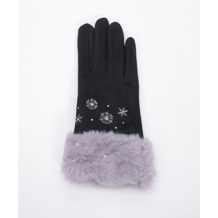 雪刺繍スエードファー手袋 | axes femme | 詳細画像7 
