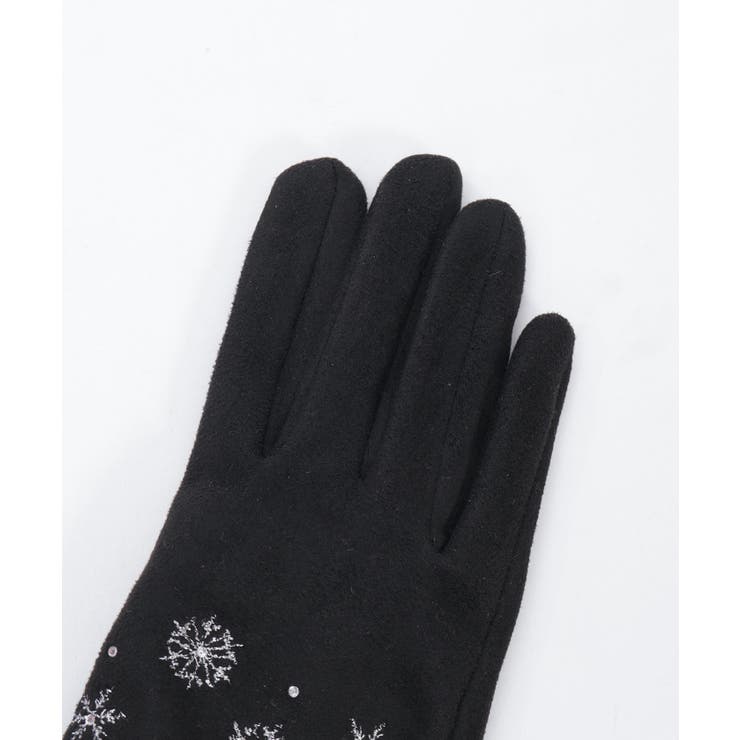 雪刺繍スエードファー手袋 | axes femme | 詳細画像8 