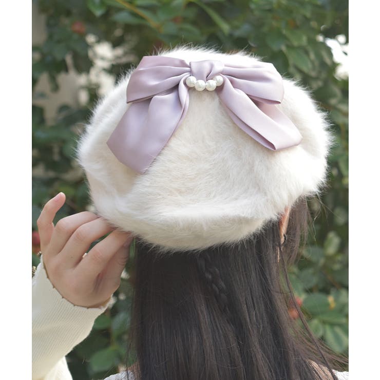 生成り | パール付きリボンファーベレー | axes femme